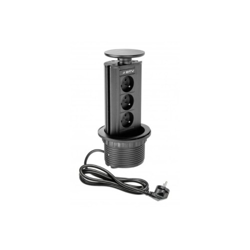 ENCHUFE P/MUEBLE EMPOTRADO VERTIKAL D.100 NEGRO...